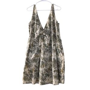 OLD NAVY Women's Green Floral Cottagecore Peasant Boho Knee Length‎ Sundress